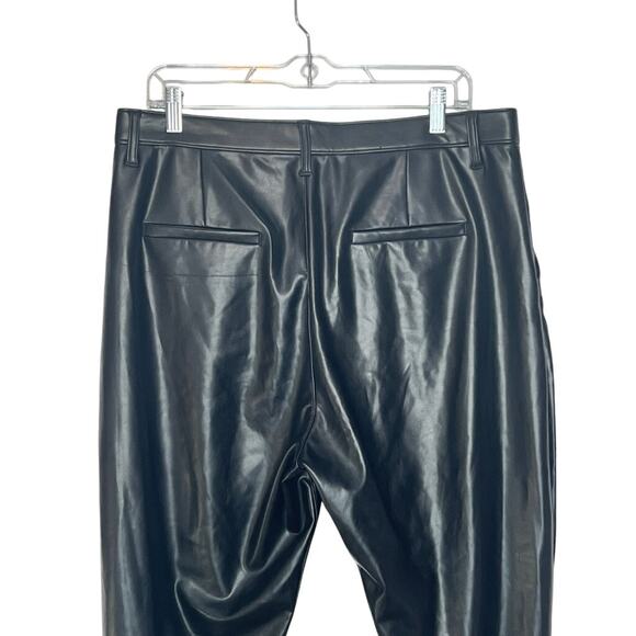 NWT Abercrombie & Fitch Black Ultra High Rise Faux Leather Straight Pants 16 - Picture 4 of 12